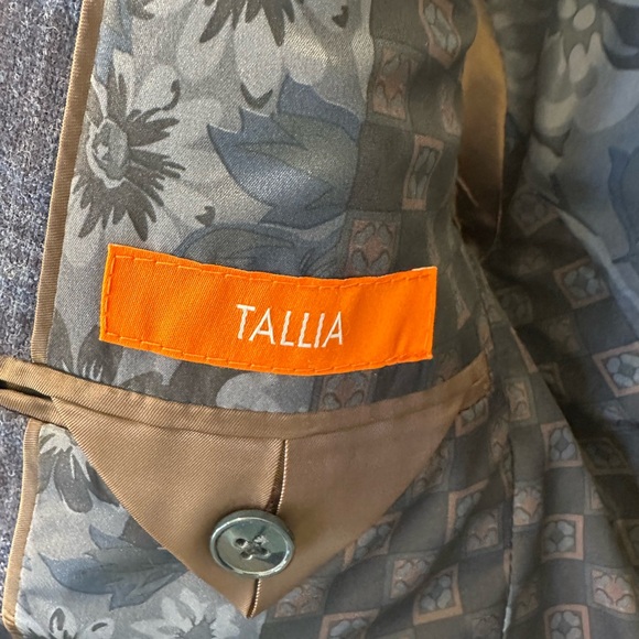 TALLIA Navy Plaid Blazer Lined no sz tag measures as kids 10/12 - Picture 5 of 5